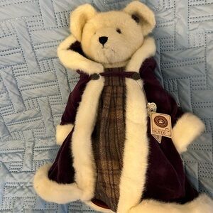 Boyds Bears Purple and Cream Stuffed Animal with Elegant Coat